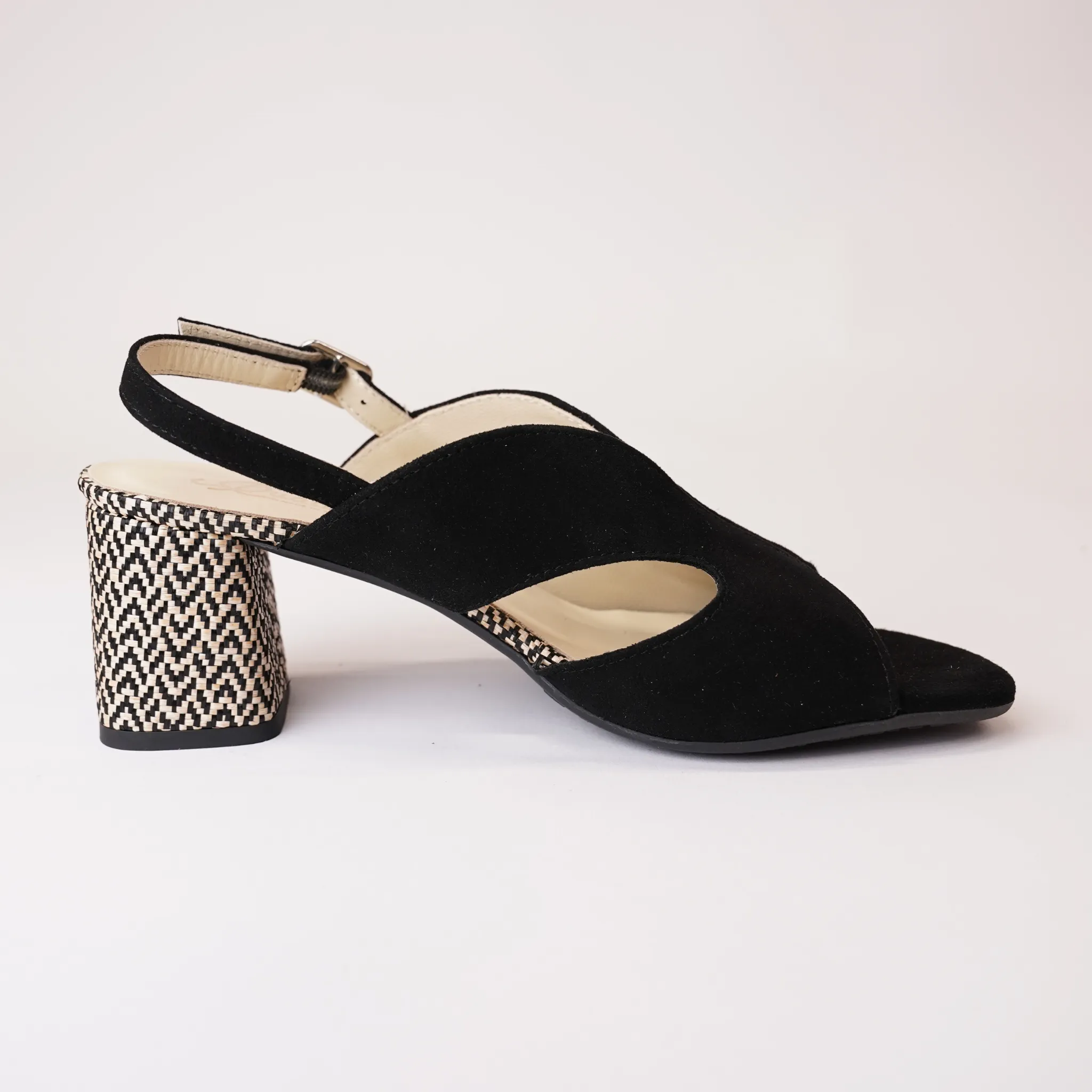21180 Black Suede Heels