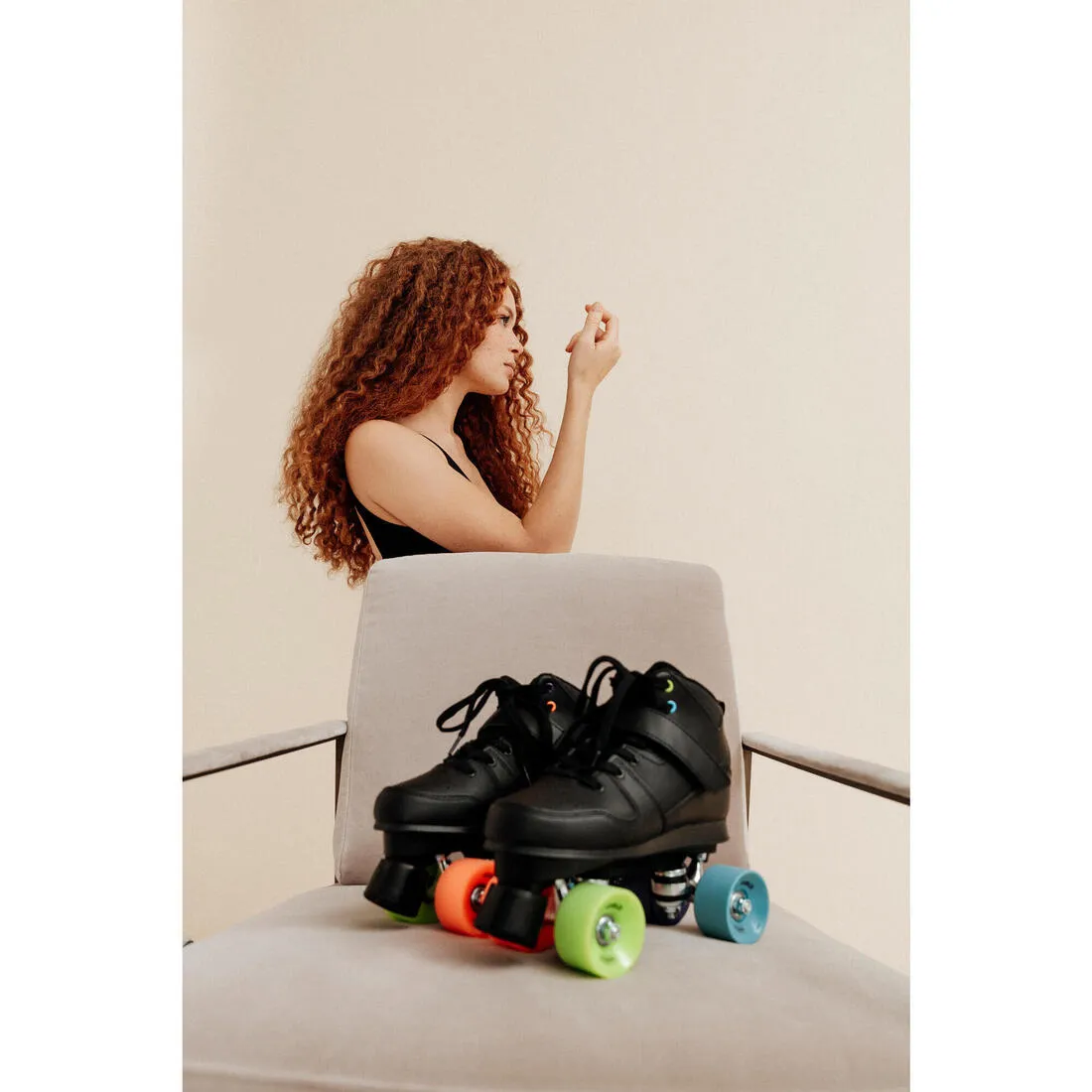 Adult Roller Skates Quad 100 - Black