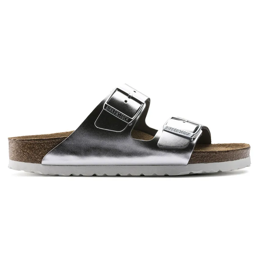 Arizona Soft Footbed Sandal Narrow (Metallic Silver)