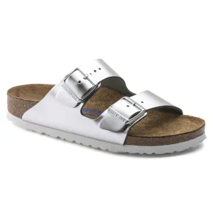 Arizona Soft Footbed Sandal Narrow (Metallic Silver)
