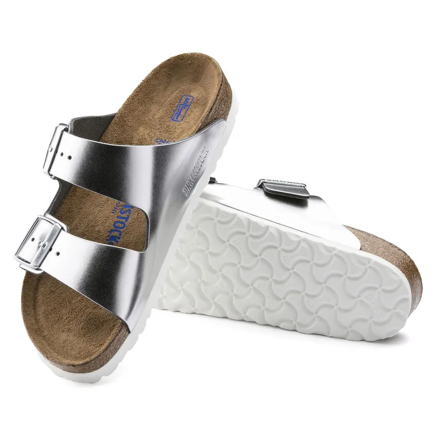 Arizona Soft Footbed Sandal Narrow (Metallic Silver)