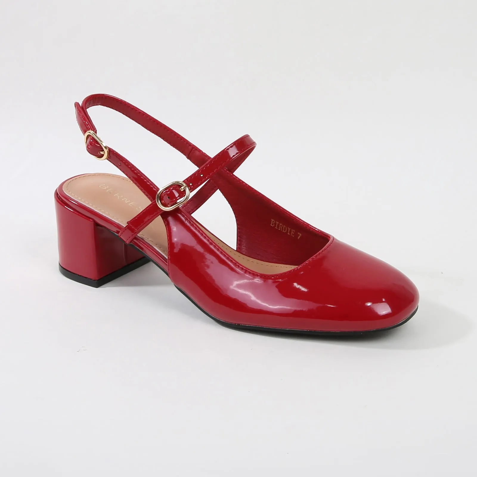 Birdie Patent Finish Mary Jane Block Heels