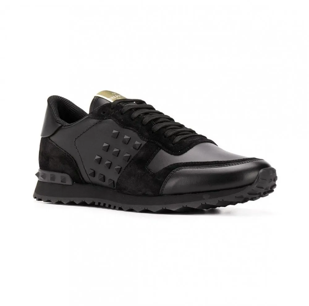 Camo Leather Rockstud Rockrunner Trainers Black