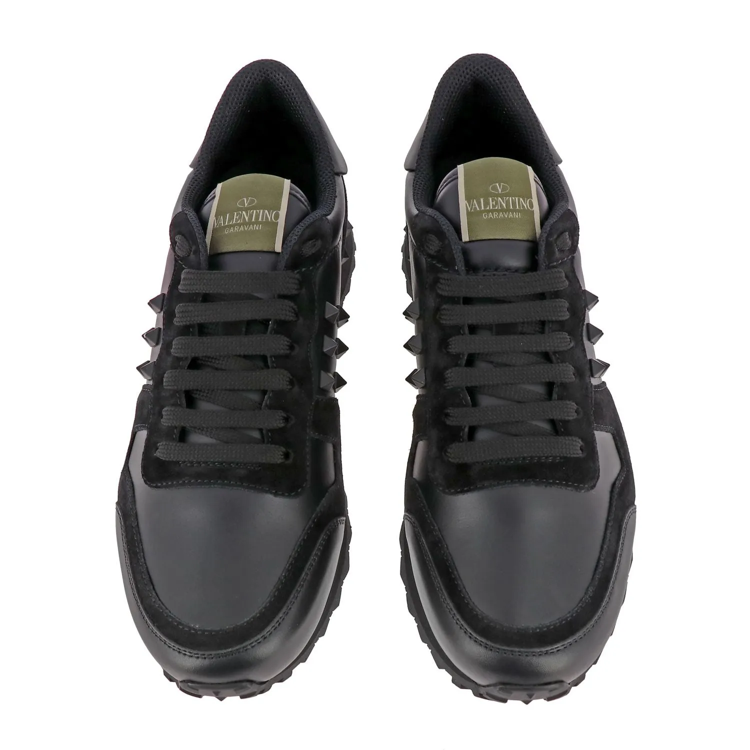 Camo Leather Rockstud Rockrunner Trainers Black