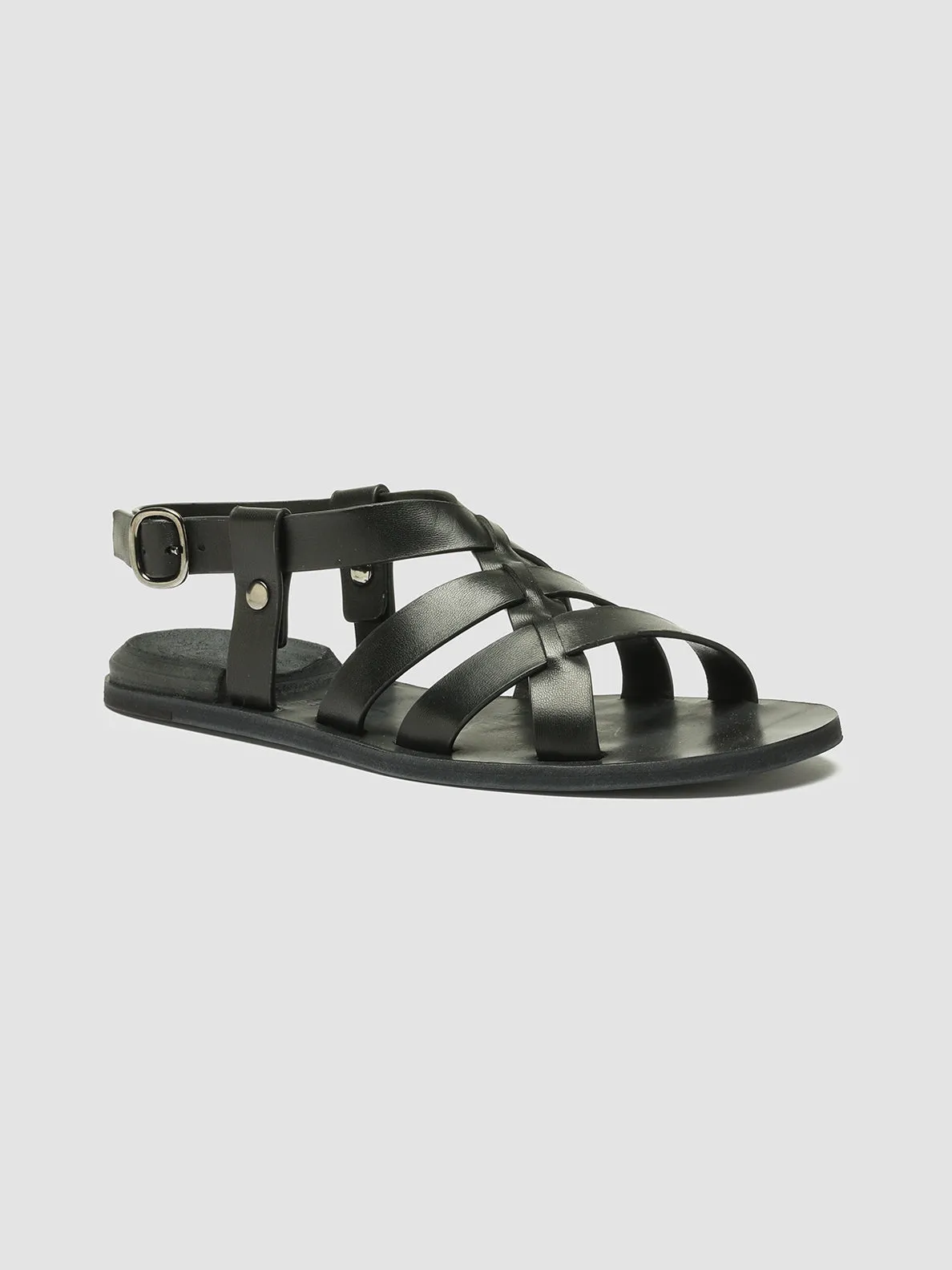 CONTRAIRE 100 - Black Nappa Leather Sandals