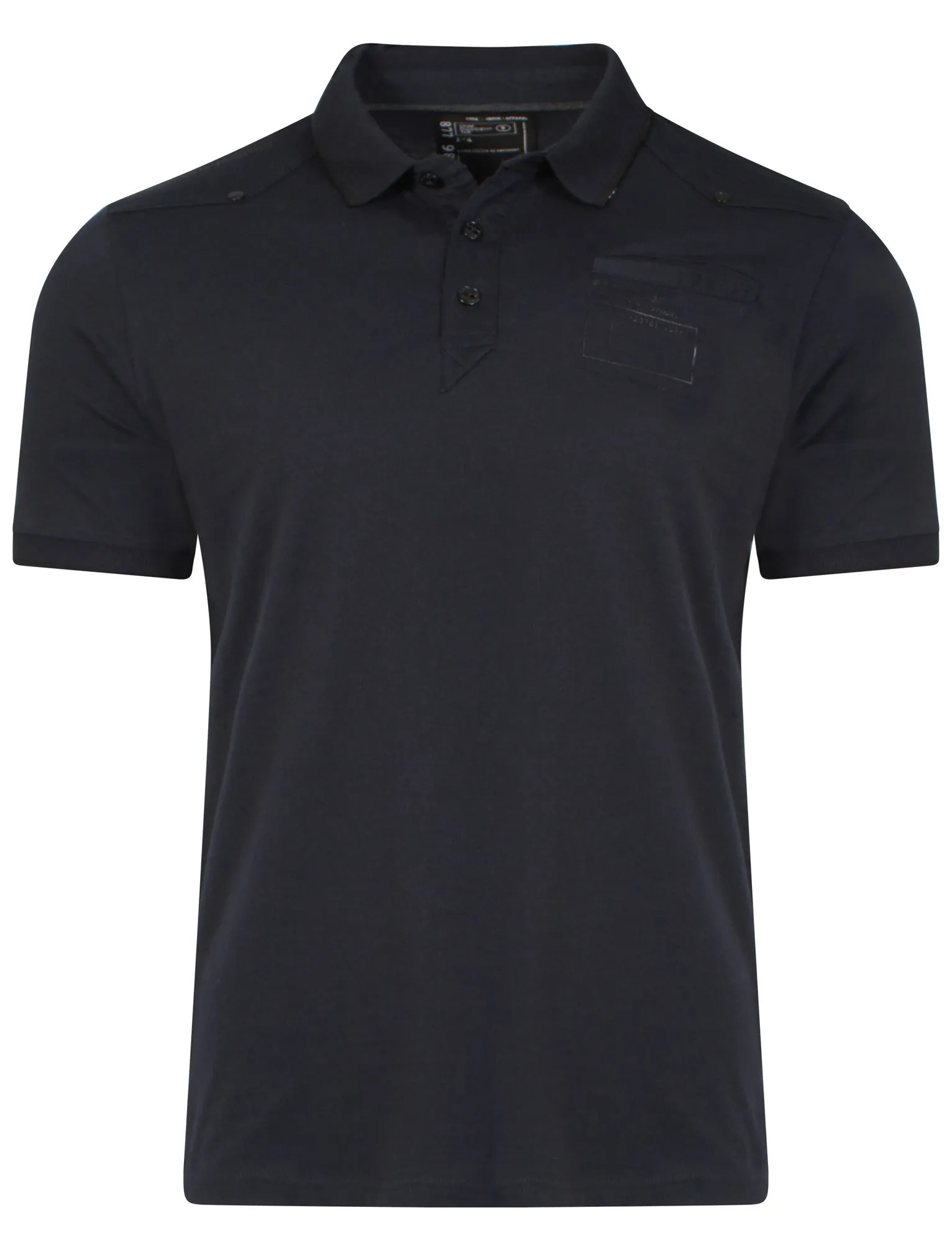 Cotton Polo Shirt in True Navy - Dissident