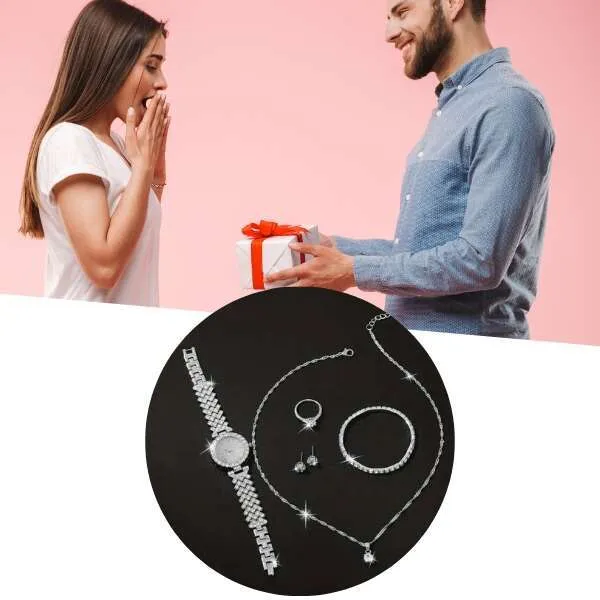 Diamonda - Watch, necklace, ring, earrings   gratis bracelet