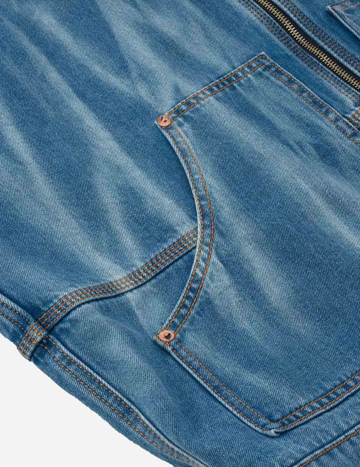 Emboss Kamon Relax Fit Worker Denim Jacket