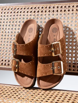 Genuins Honolulu Stud Sandals - Mandorla