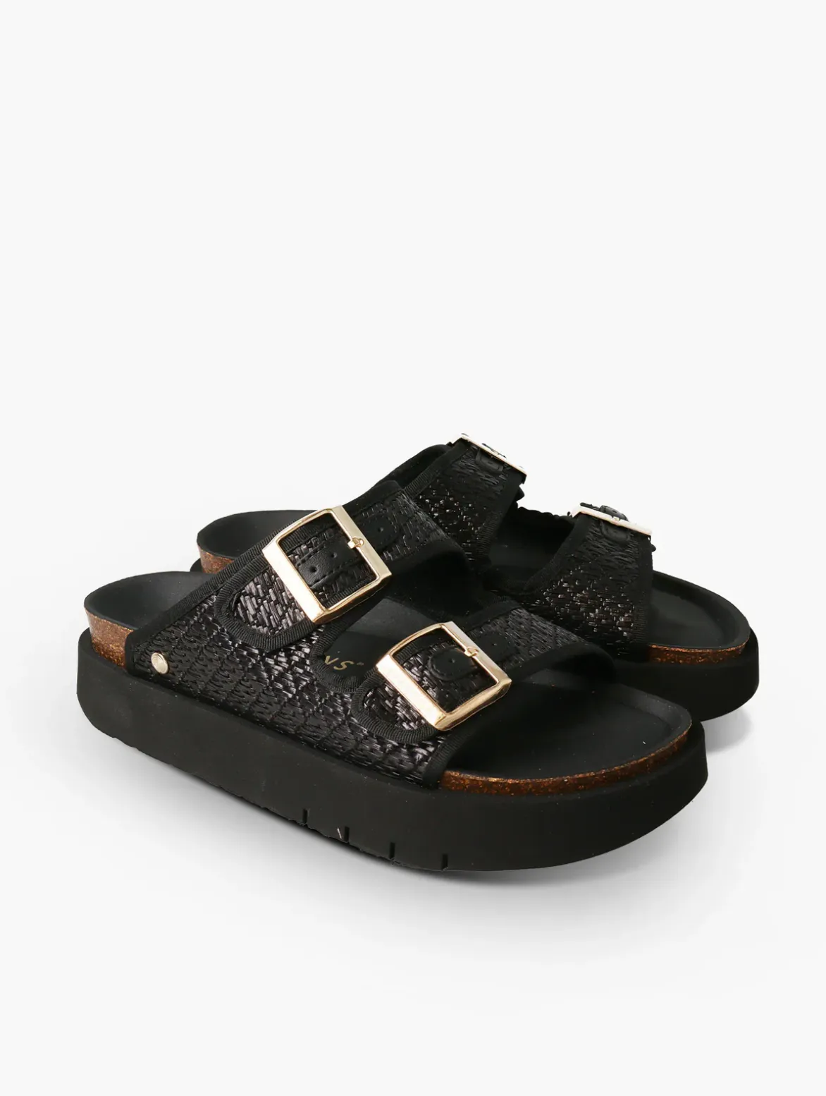 Genuins Raffia Sandals - Black