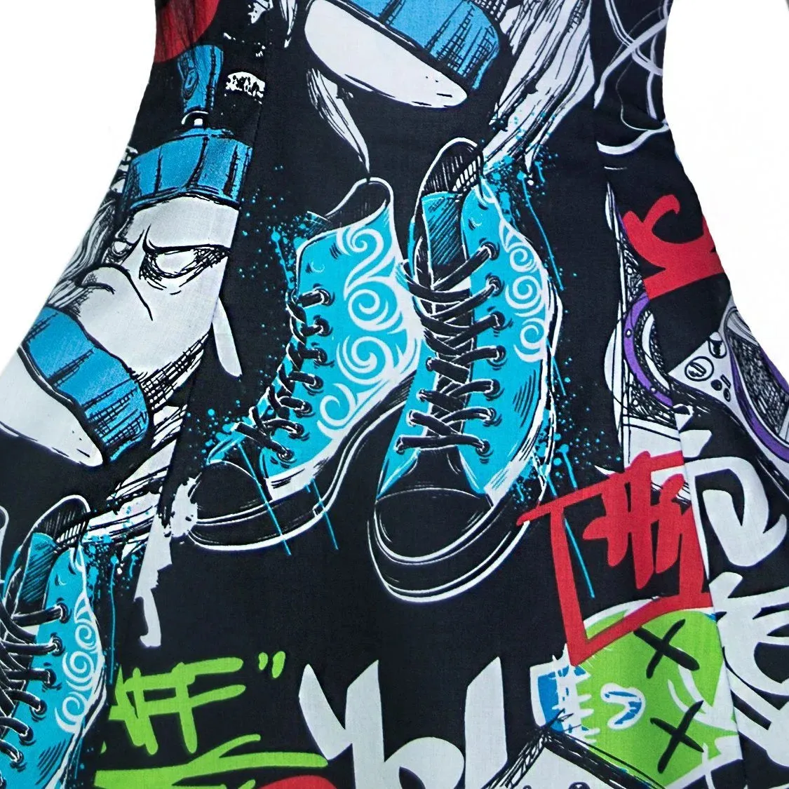 Graffiti Converse Hip Hop All Stars Trainers Mini Dress - Taylor