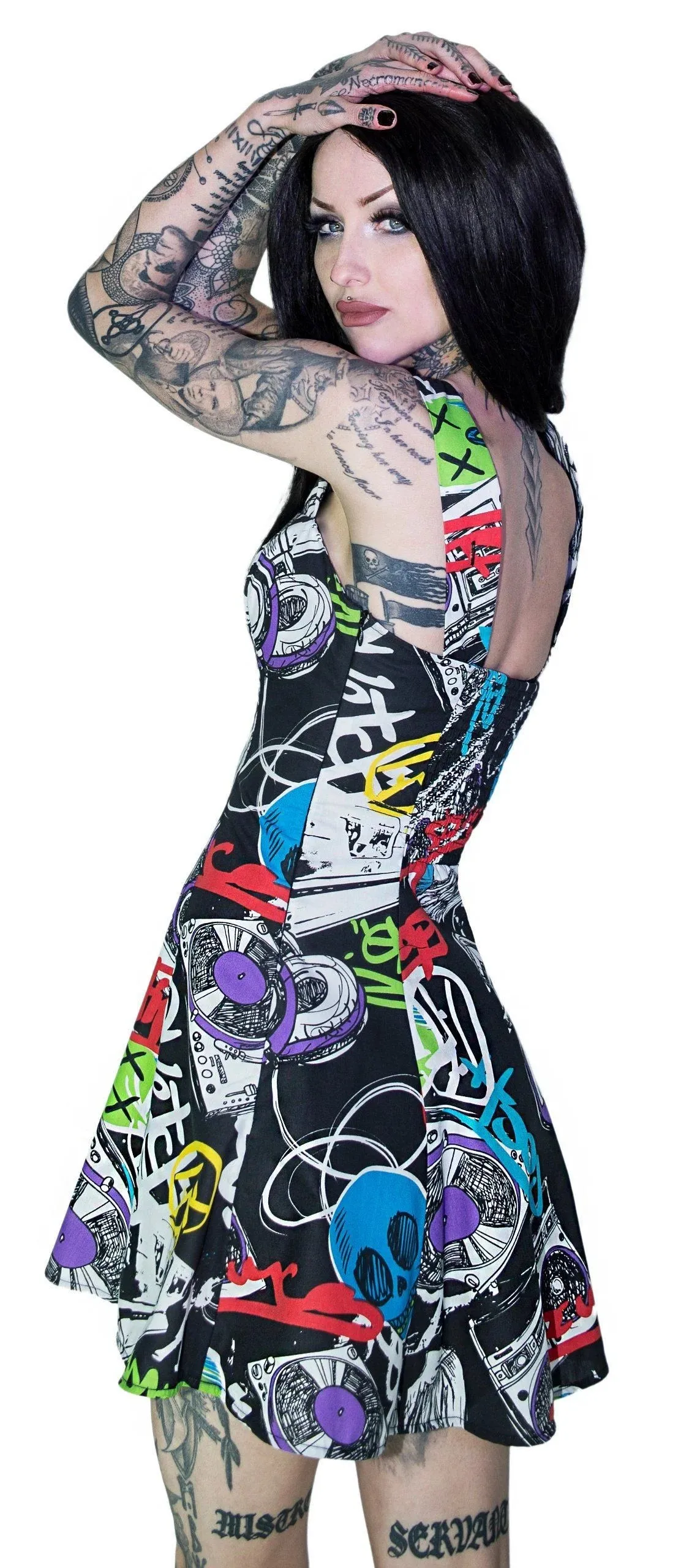 Graffiti Converse Hip Hop All Stars Trainers Mini Dress - Taylor