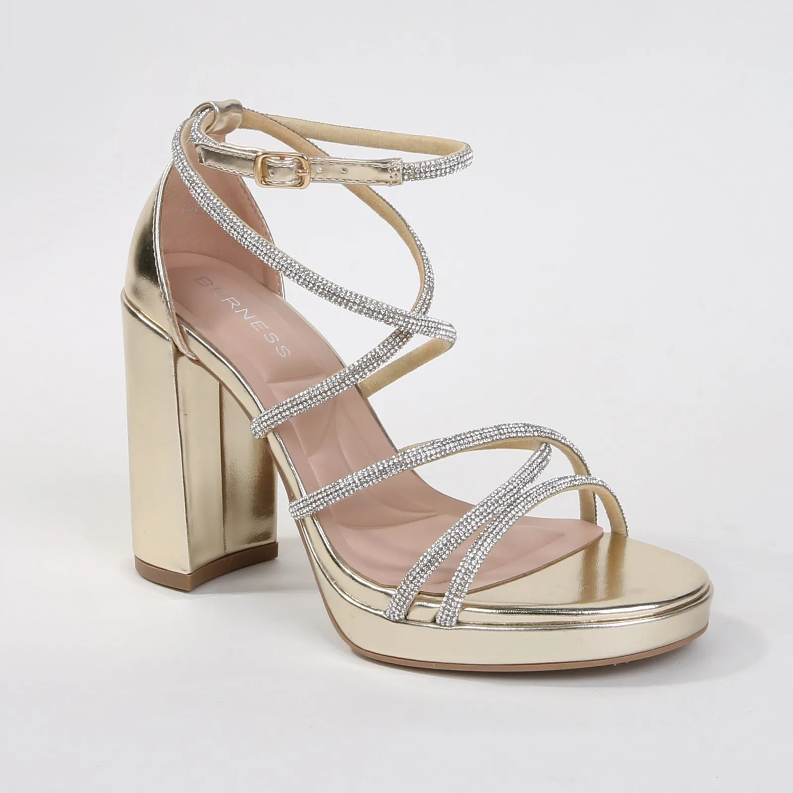 Gretta Rhinestone Strappy Platform Heels