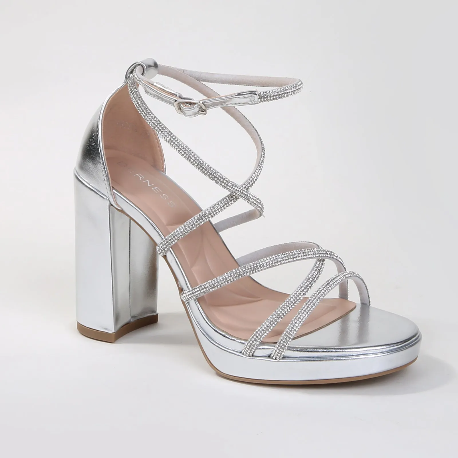 Gretta Rhinestone Strappy Platform Heels