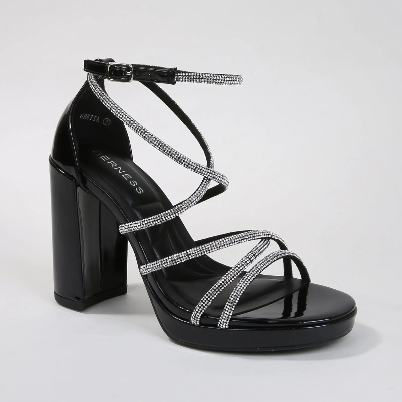Gretta Rhinestone Strappy Platform Heels