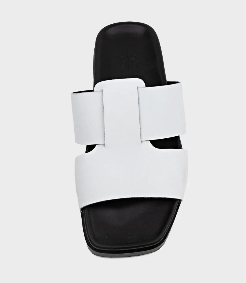 HERSTON Wide Strap Slide on Unit in White