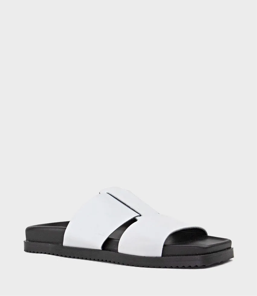 HERSTON Wide Strap Slide on Unit in White