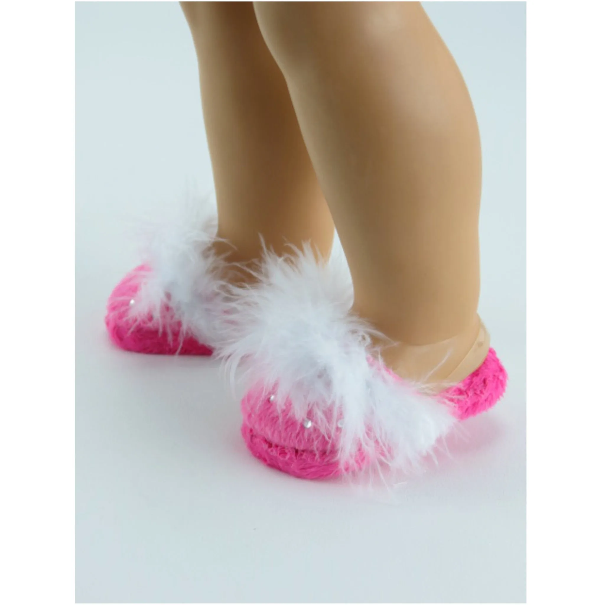 Hot Pink Rhinestone Slippers for 18-inch dolls