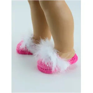 Hot Pink Rhinestone Slippers for 18-inch dolls