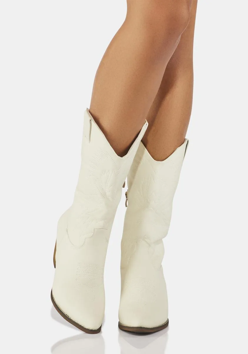 Ivory Stomp Your Feet Cowboy Boots