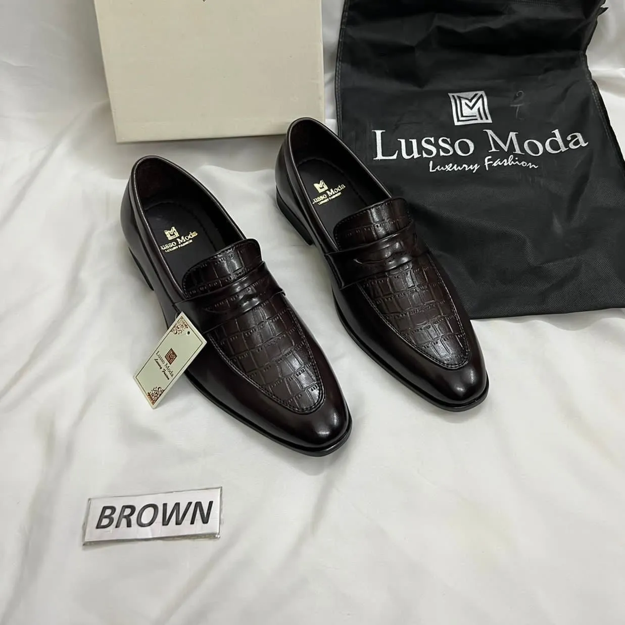 Jack Marc Premium Croco Design Loafers for Men