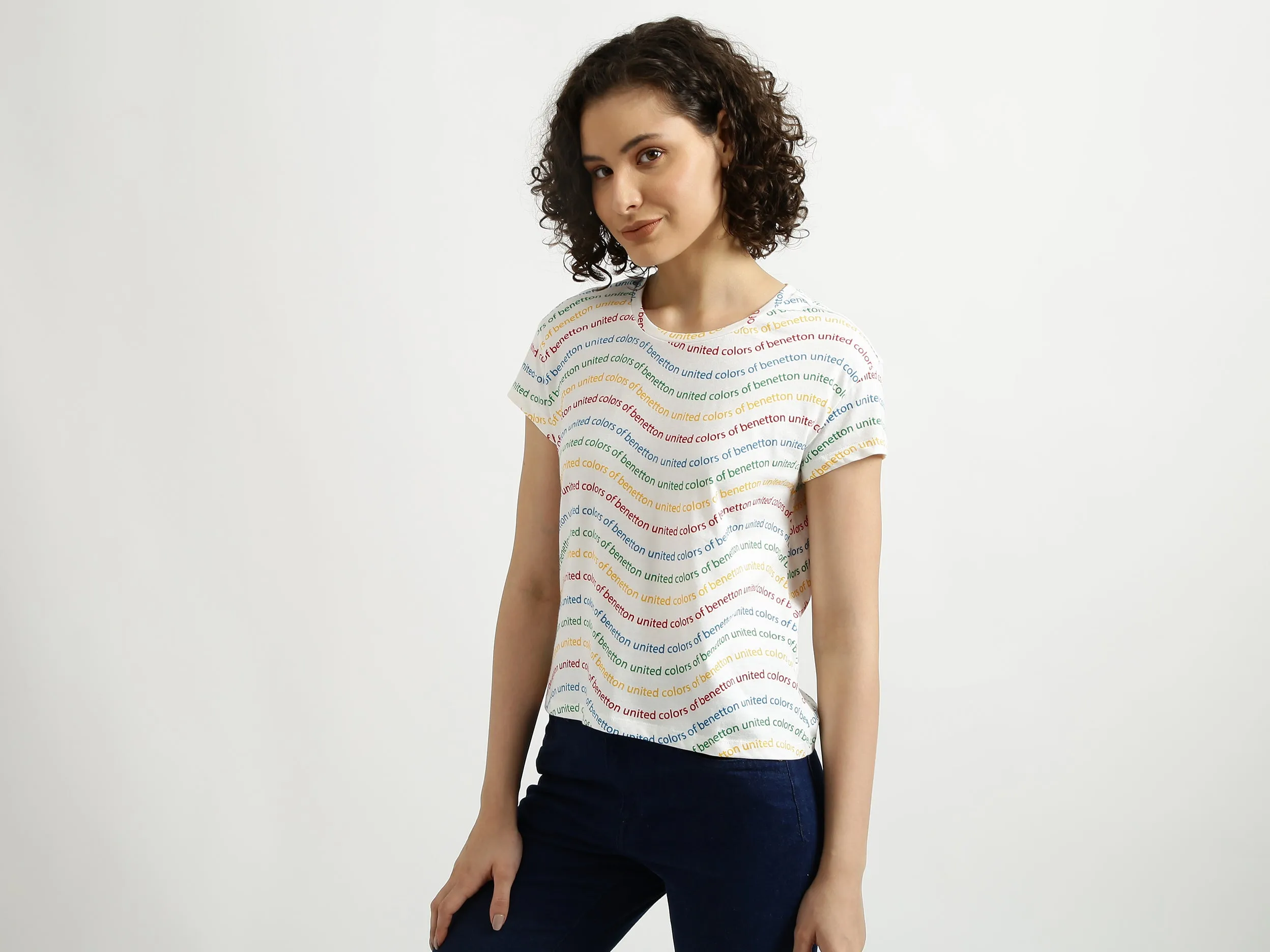 Ladies Round Neck Printed Top