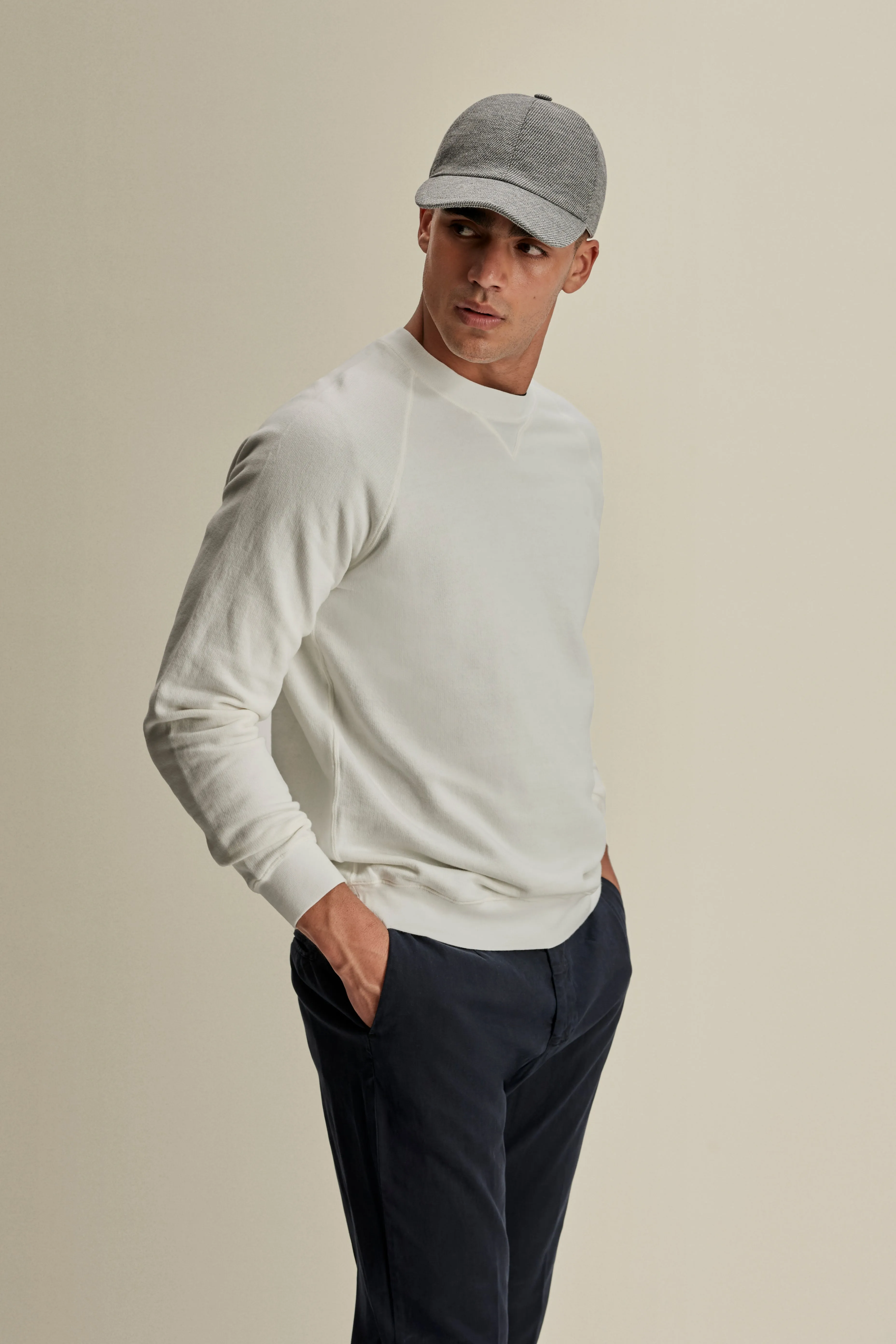 Loopback Cotton Raglan Sweater