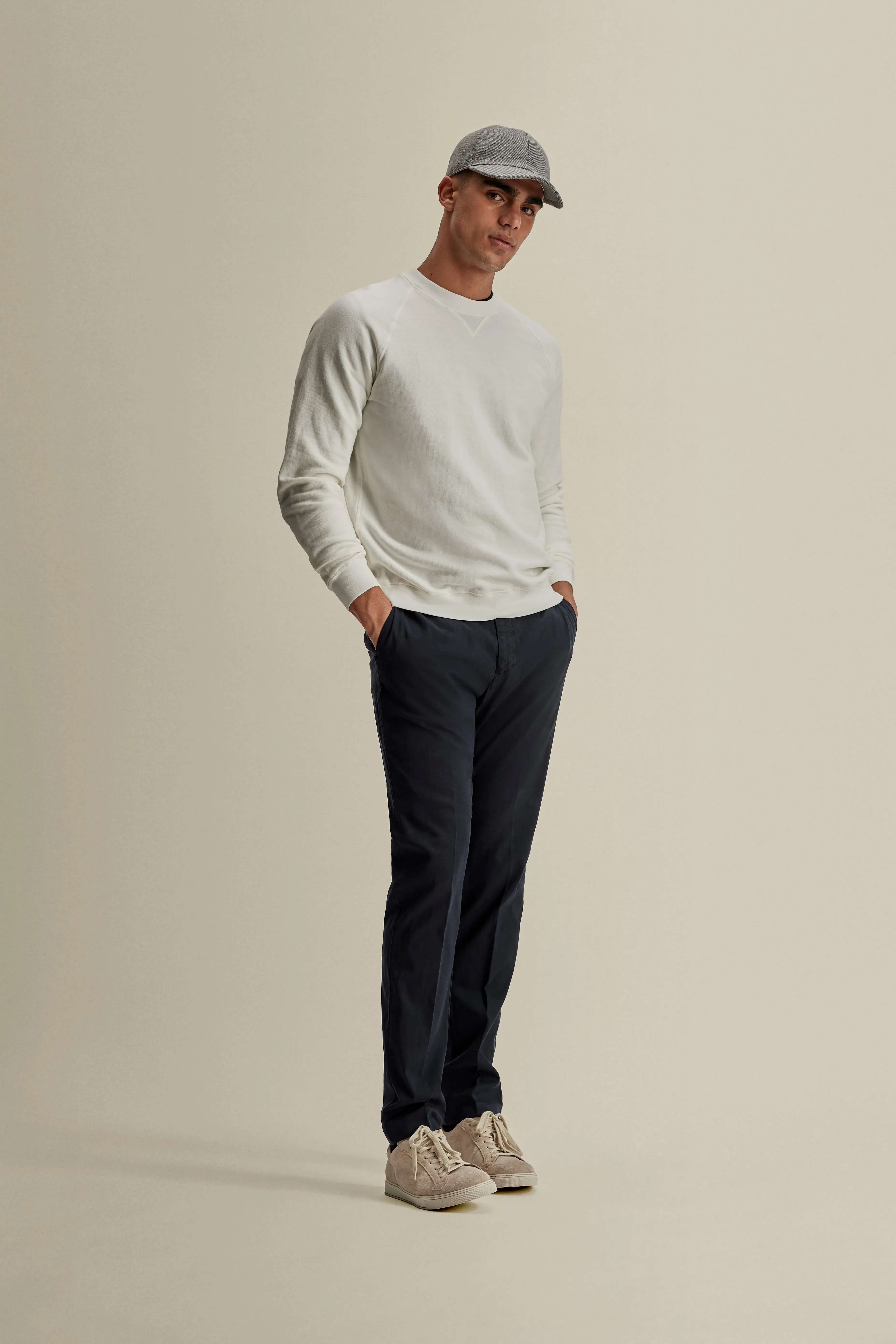 Loopback Cotton Raglan Sweater