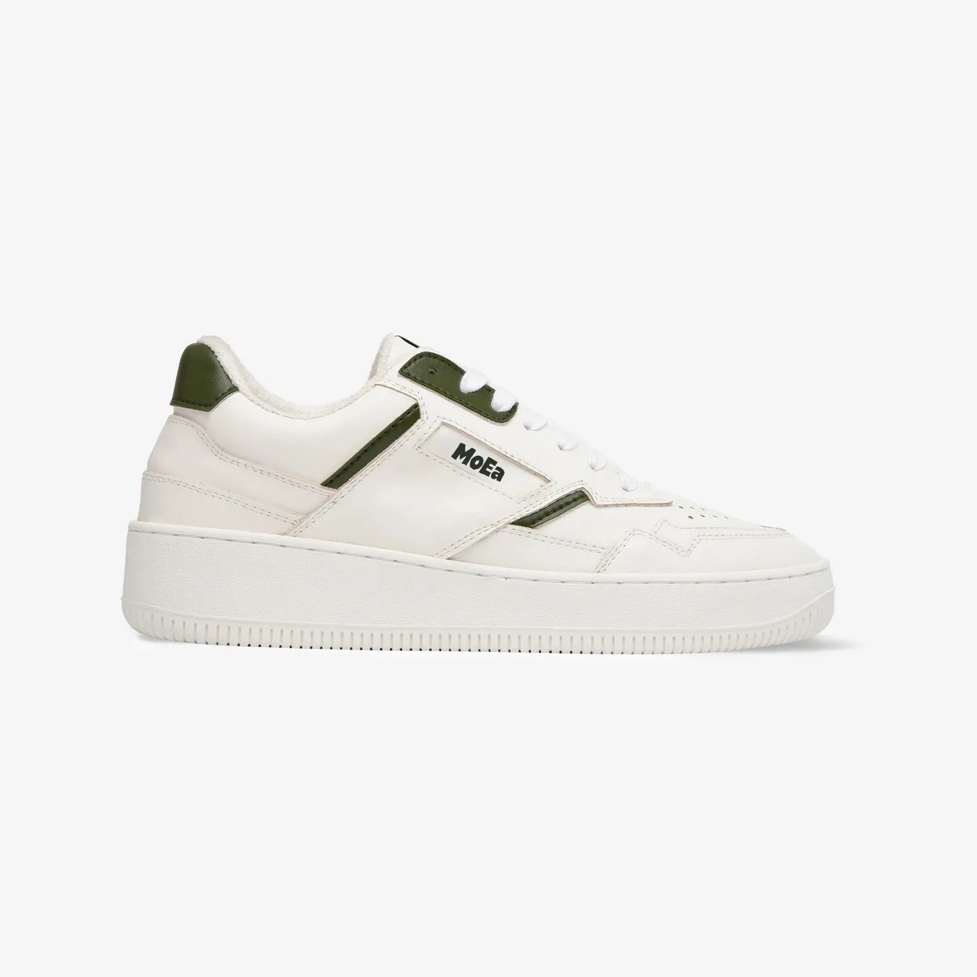 MoEa | GEN1 Cactus Vegan Sneakers | White & Green