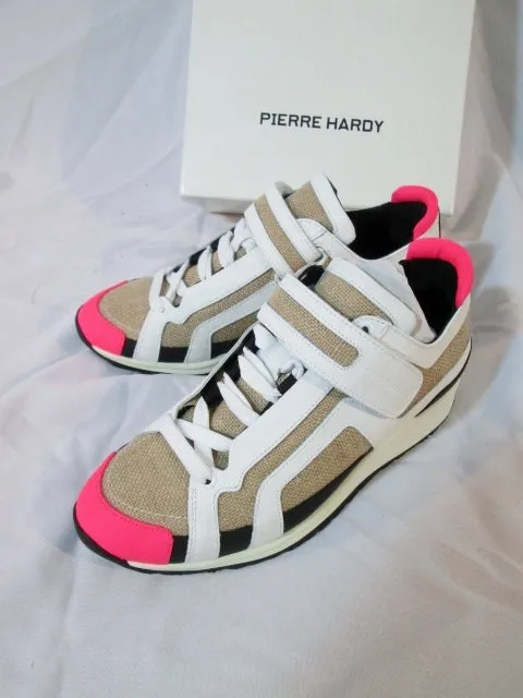 NEW PIERRE HARDY JUTA/GUM CALF Sneaker TRAINER Shoe 35 5.5 NATURAL WHITE