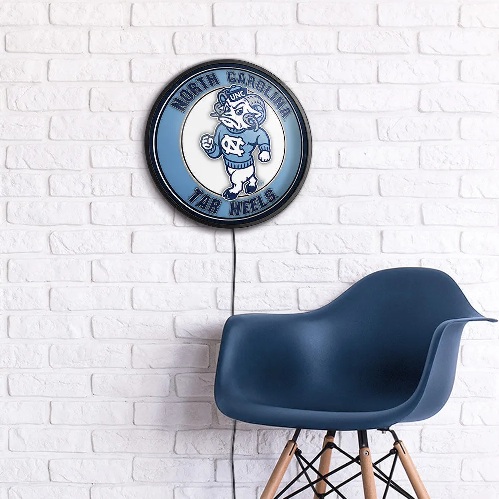 North Carolina Tar Heels: Mascot - Round Slimline Lighted Wall Sign