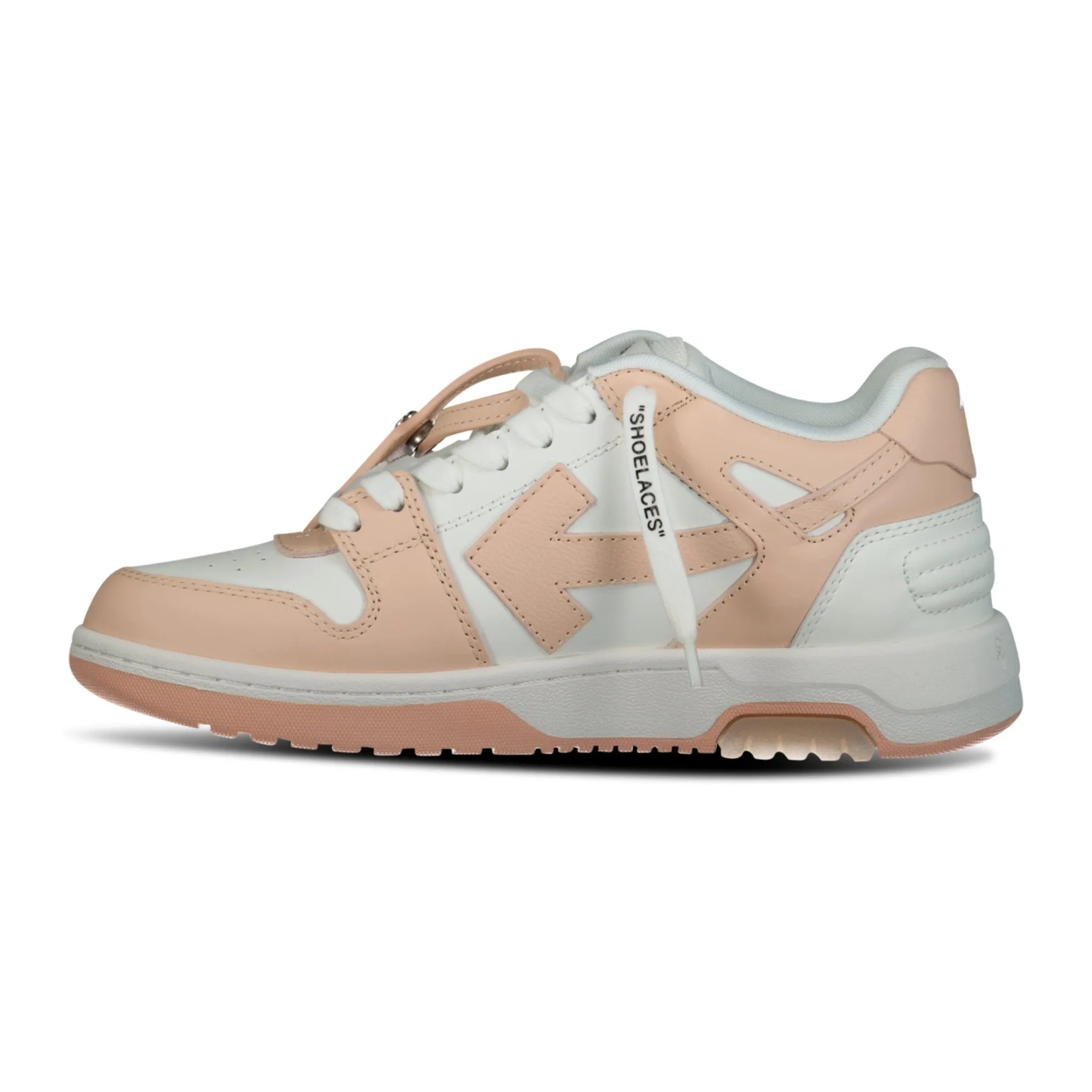 Out Of Office Calf Leather Trainer White & Powder Pink