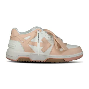 Out Of Office Calf Leather Trainer White & Powder Pink