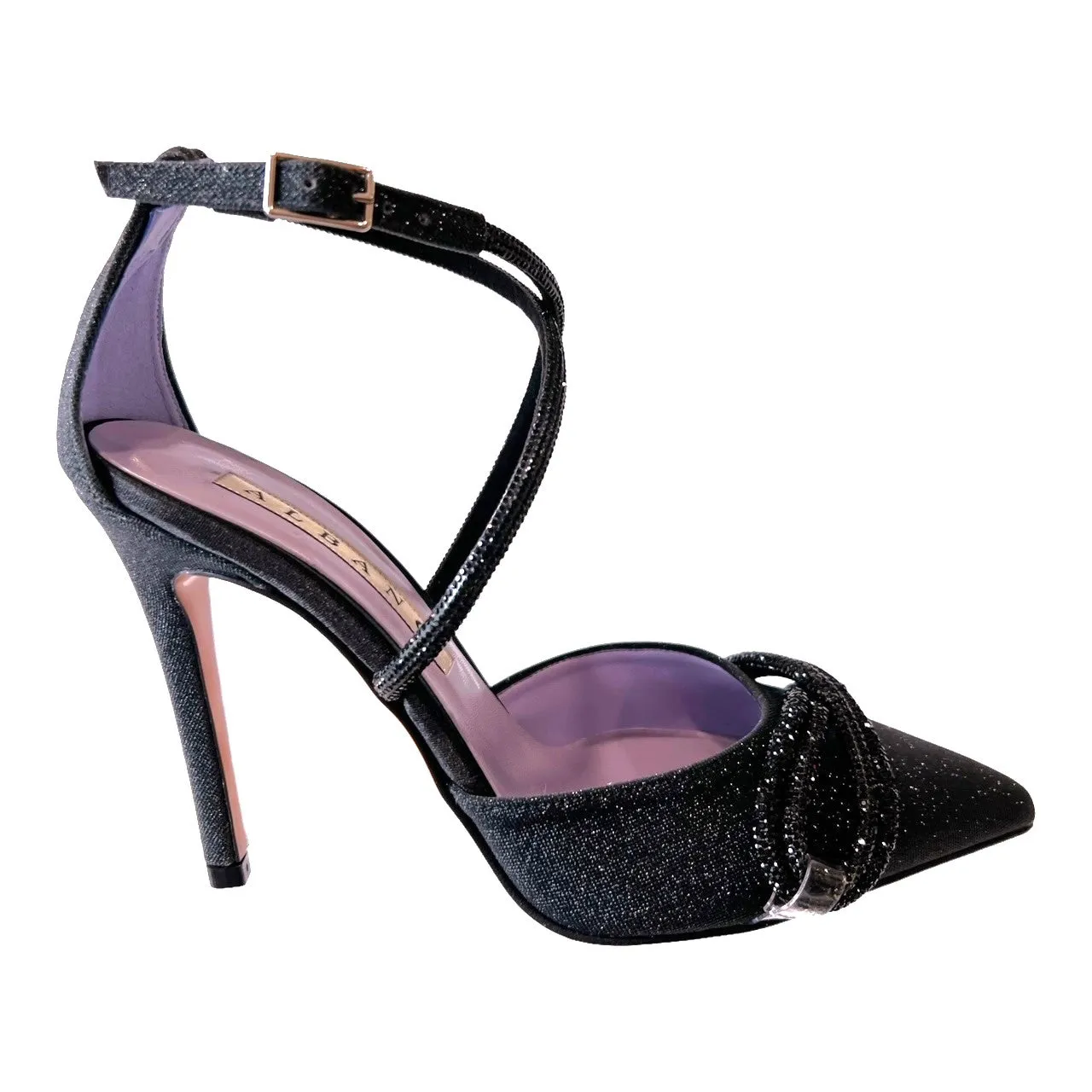 RF 3389 Black Glitter Bling High Heels
