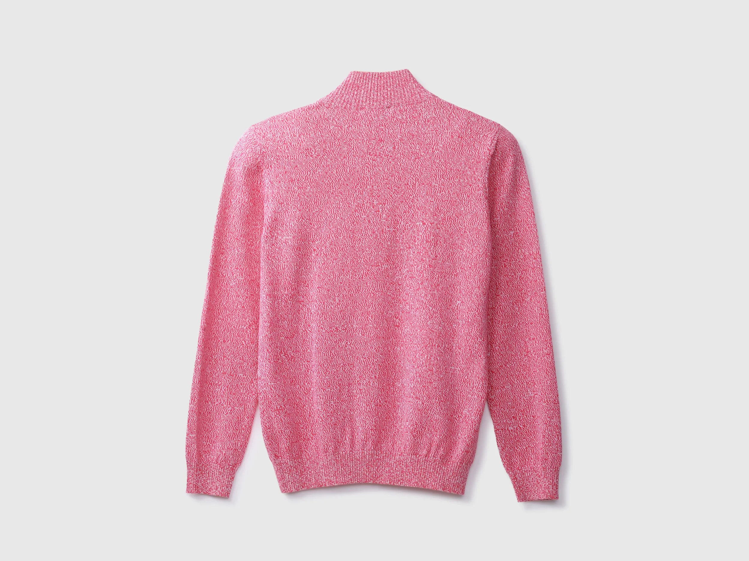 Ribbed Hemline High Neck Self Designed Sweater