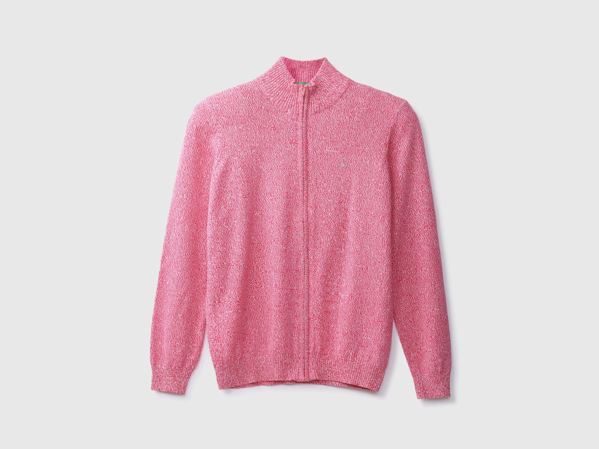Ribbed Hemline High Neck Self Designed Sweater