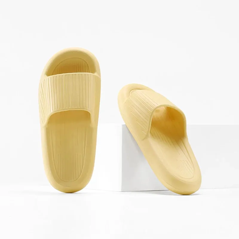 Sohiwoo Soft Sole Eva Couple Home Slippers Non Slip Bathroom Shower Slides Women Summer Thick Bottom Platform Sandals Flip Flops