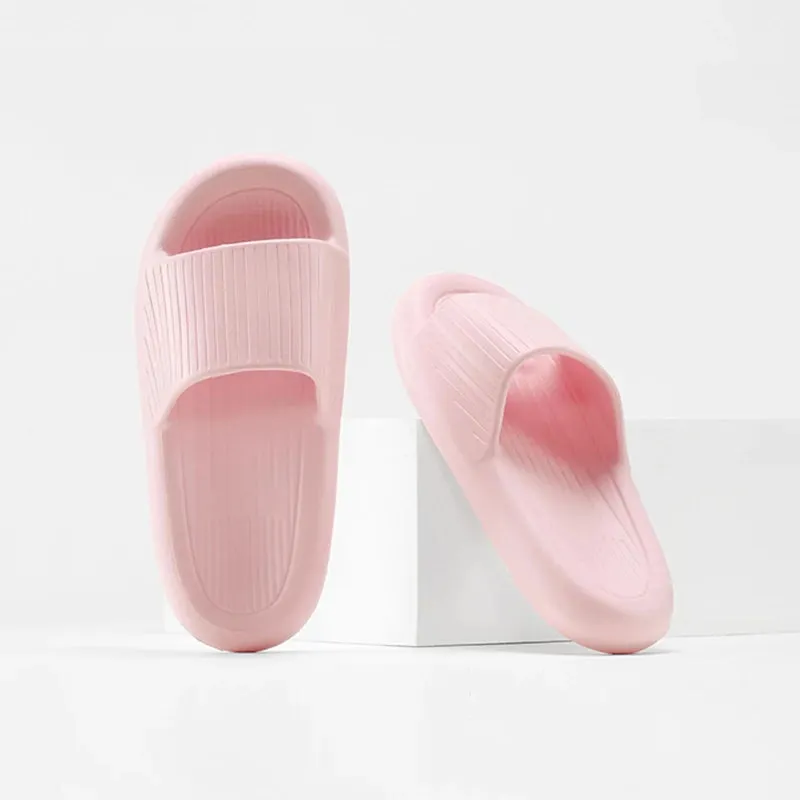 Sohiwoo Soft Sole Eva Couple Home Slippers Non Slip Bathroom Shower Slides Women Summer Thick Bottom Platform Sandals Flip Flops