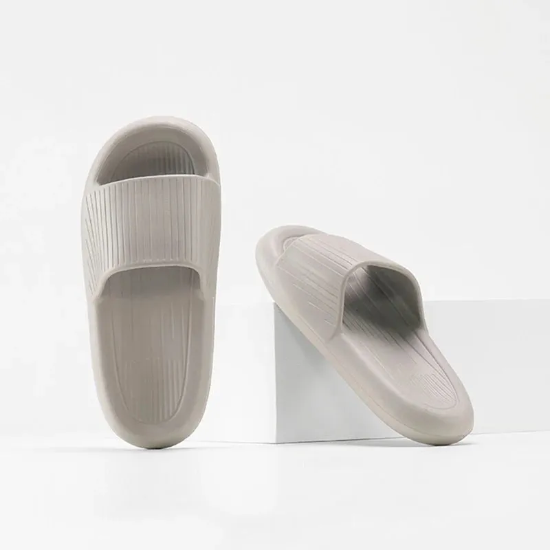 Sohiwoo Soft Sole Eva Couple Home Slippers Non Slip Bathroom Shower Slides Women Summer Thick Bottom Platform Sandals Flip Flops