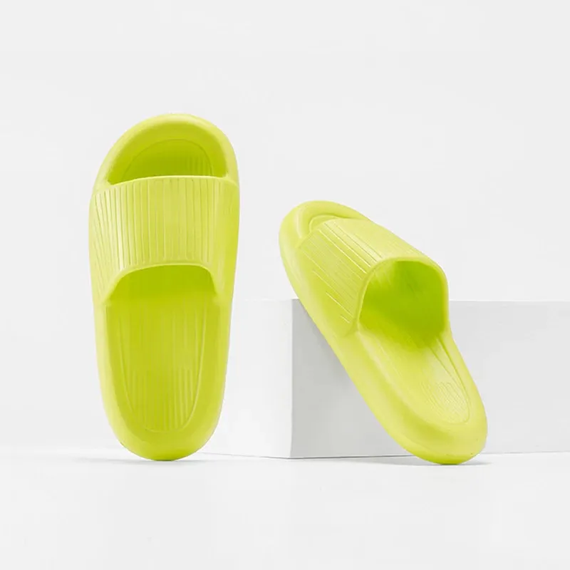 Sohiwoo Soft Sole Eva Couple Home Slippers Non Slip Bathroom Shower Slides Women Summer Thick Bottom Platform Sandals Flip Flops