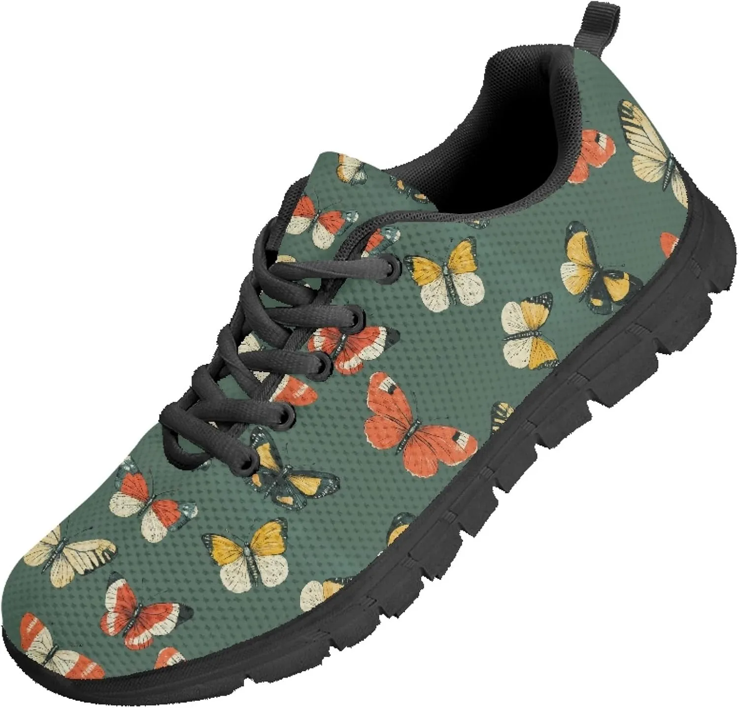 Womens Running Shoes Trainer Sports Causal Travel Sneaker Walking Low Heel Lace up Breathable Flexible Shoe